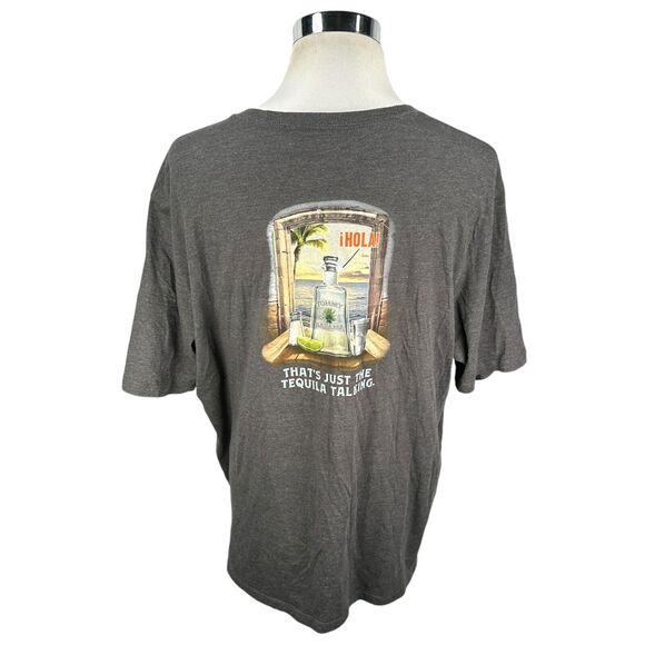 Tommy Bahama T-Shirt Men's 2XL XXL Hola That's Just The Tequila Talking Gray - Picture 4 of 10